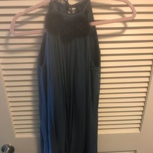 Bcbg maxazria high neck blue dress